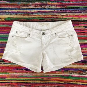 Garage Cut Off White Denim Jean Shorts